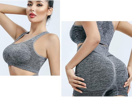 Conjunto deportivo mujer 2pcs gris - talla unica